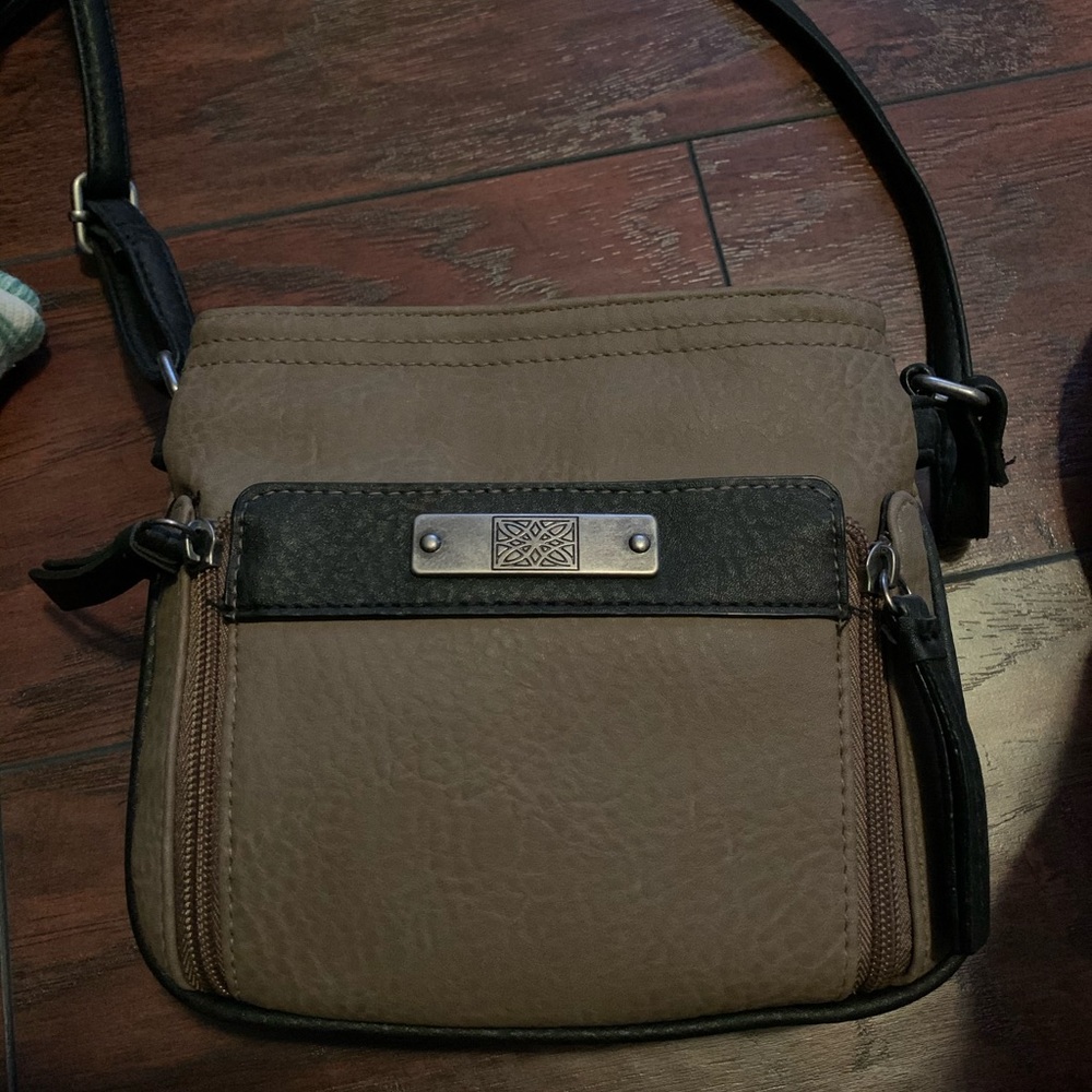 Olive green and black crossbody purse